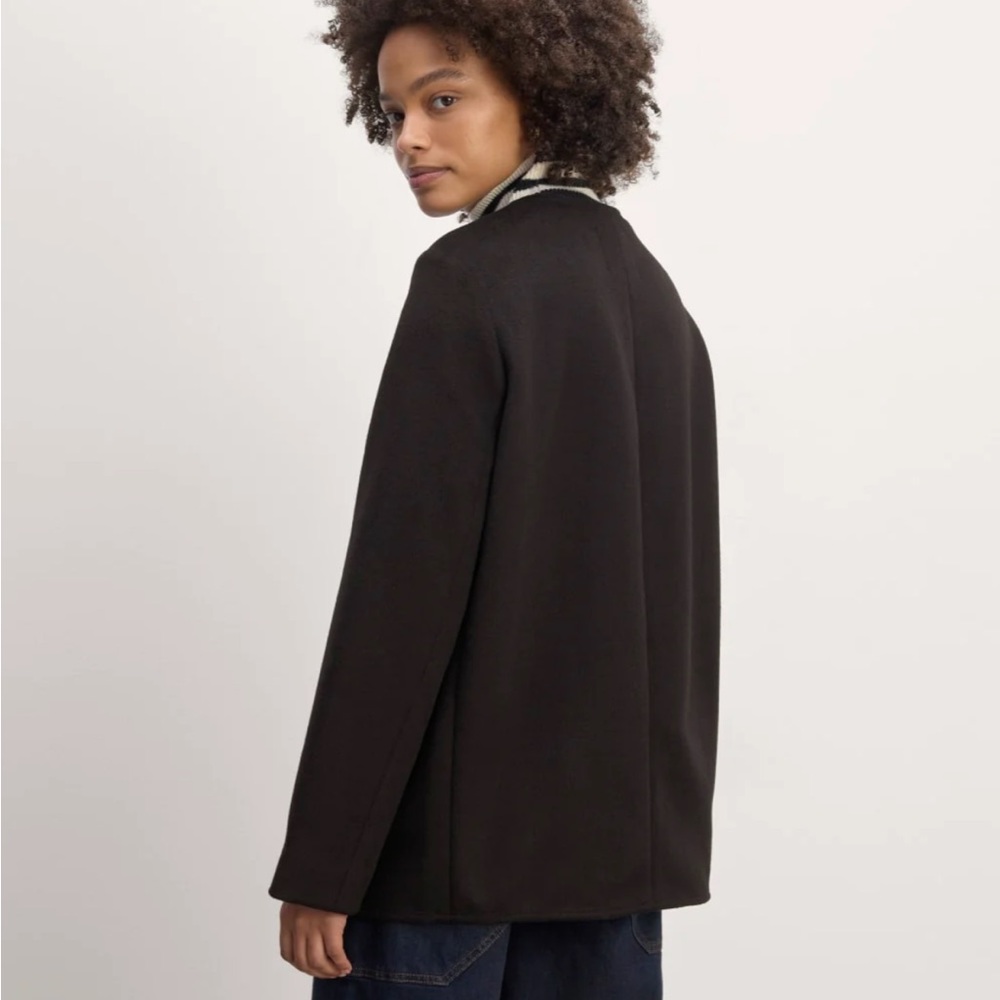 Everlane October Coat Black Asymmetric Button Jacket - Picture 4 of 6